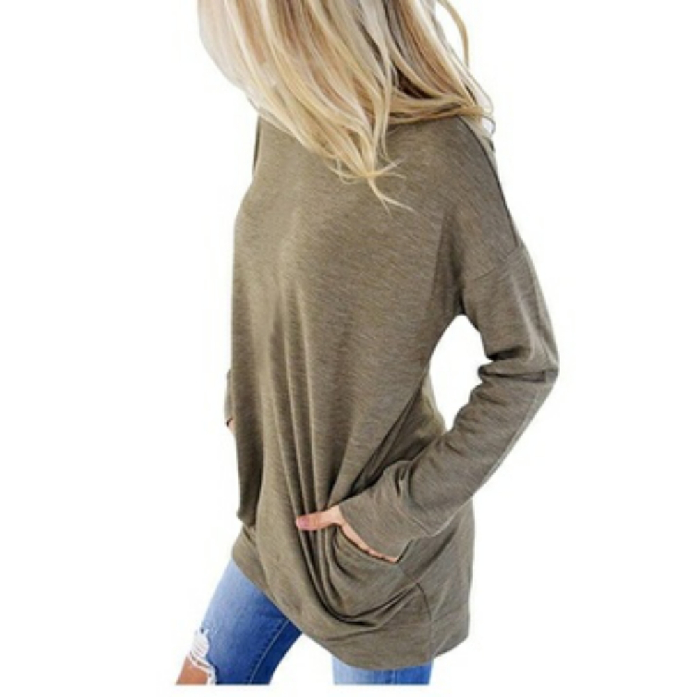 Solid Long Sleeve Shirt  Beige XL  14-16